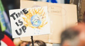 pancarta de una manifestación climatica