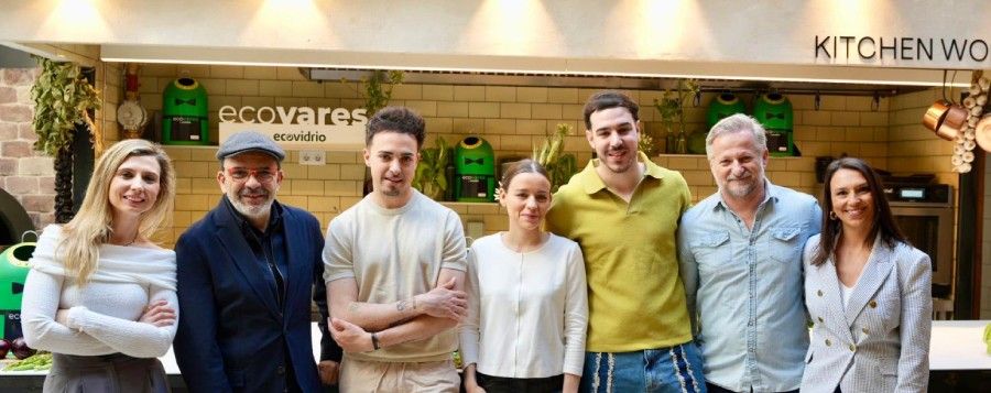 Chefs y equipo de Ecovidrio que han participado en el evento Estrellas Verdes.