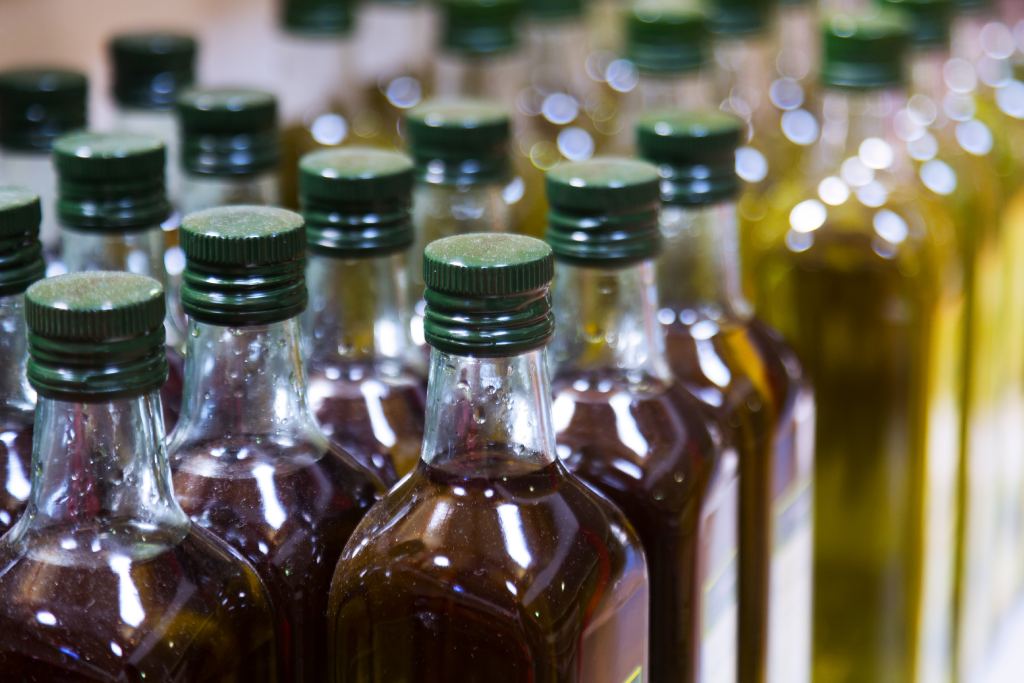 botellas de aceite de oliva de vidrio