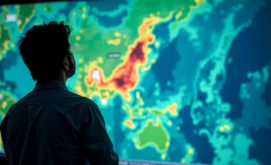 persona mirando mapa de calor