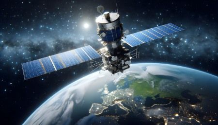 un satélite encima del planeta tierra