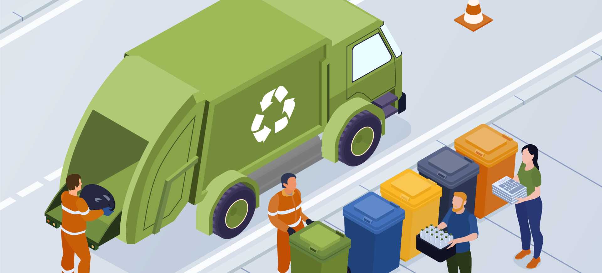 camion recogiendo reciclaje